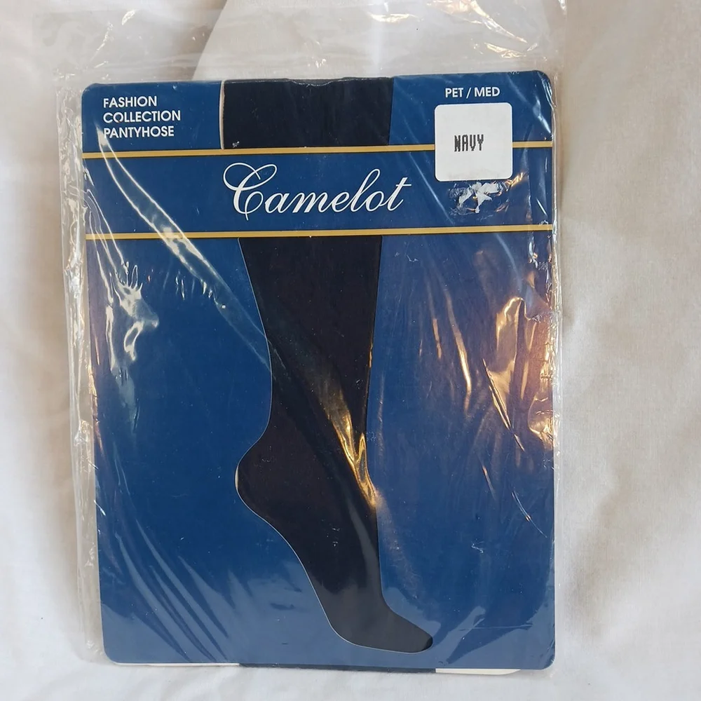 Vintage Camelot Navy Sheer Leg Pantyhose Petite Medium